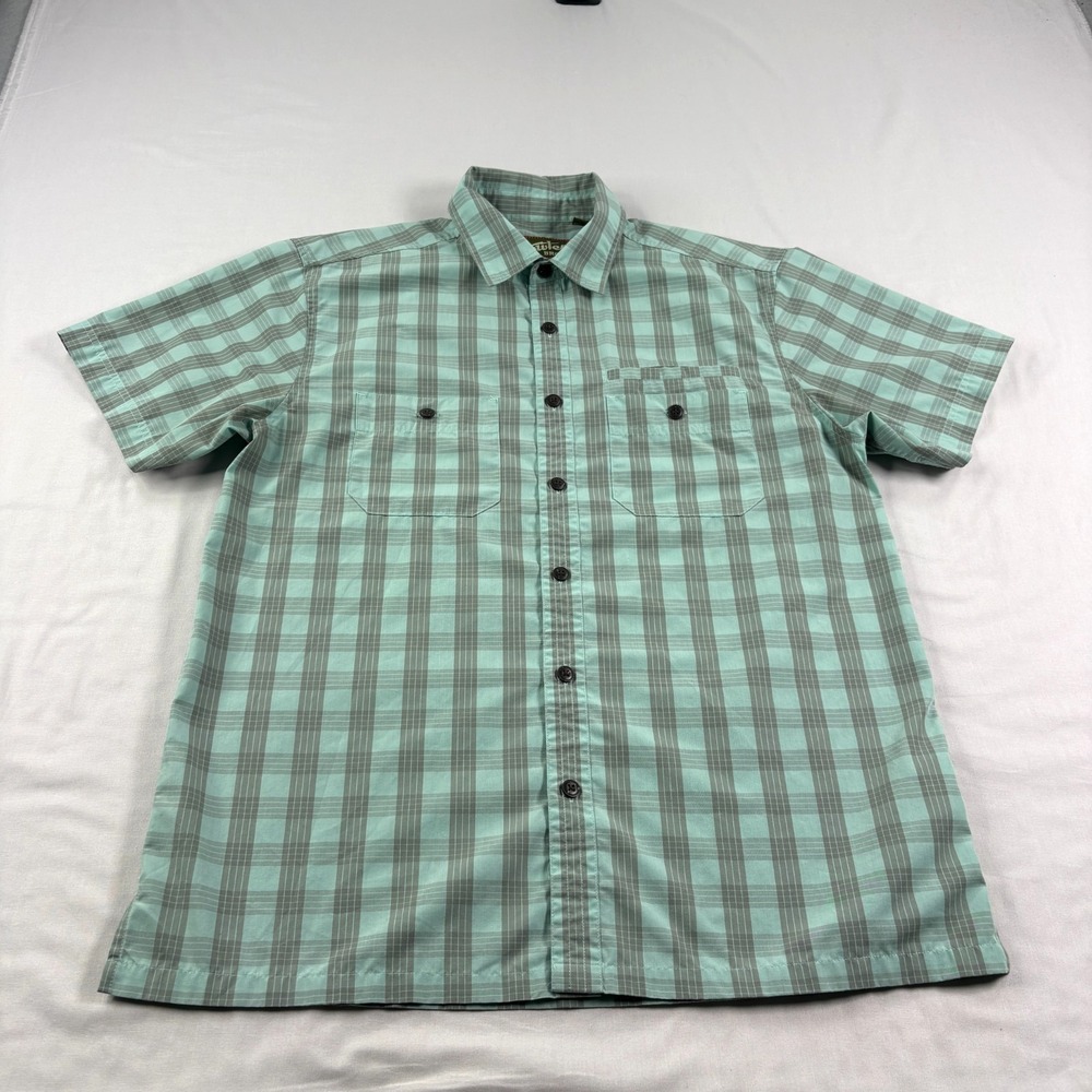 Howler Bros Shirt Mens Small Blue Plaid Button Up Stretch Pockets Camp